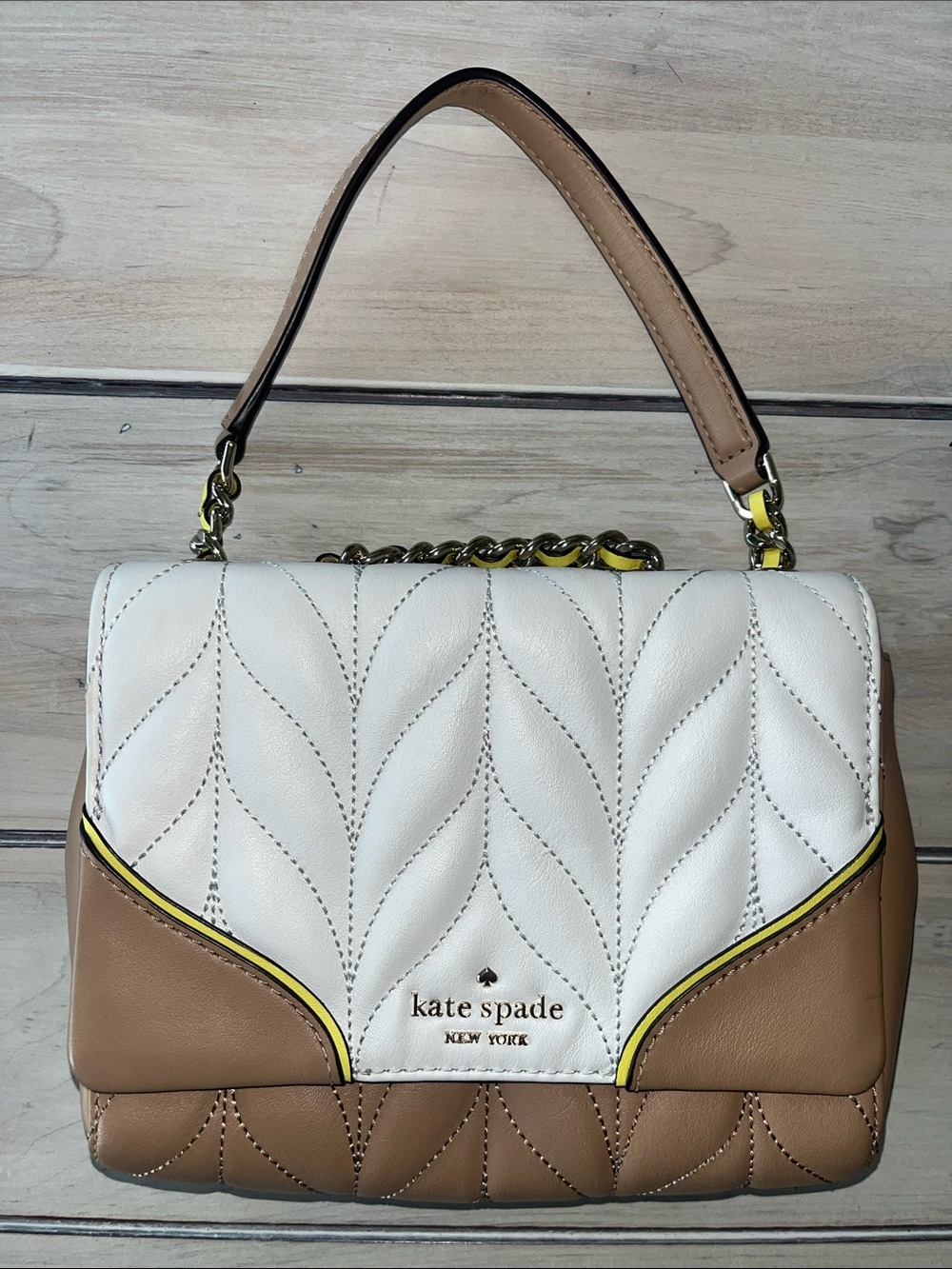 NWOT Kate Spade Briar Lane Quilted White/Dove Multi Colorblock Crossbody w/COA - Picture 2 of 9